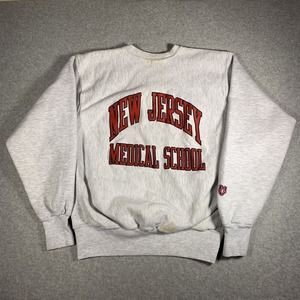 MV Sport New Jersey Medical School Pro Weave Crewneck Sweater Men’s Size XL Gray